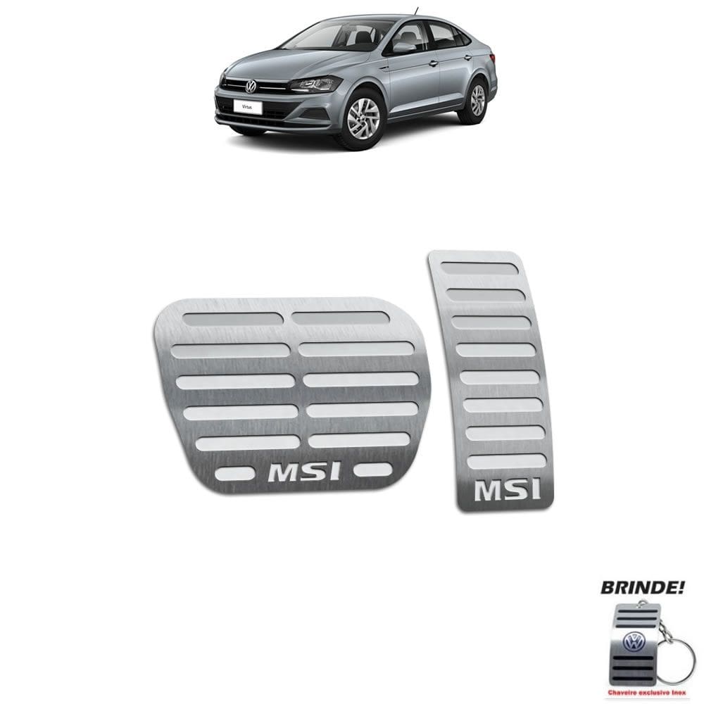 Pedaleiras Automático Virtus Msi 2018 2019 2020 PRATA