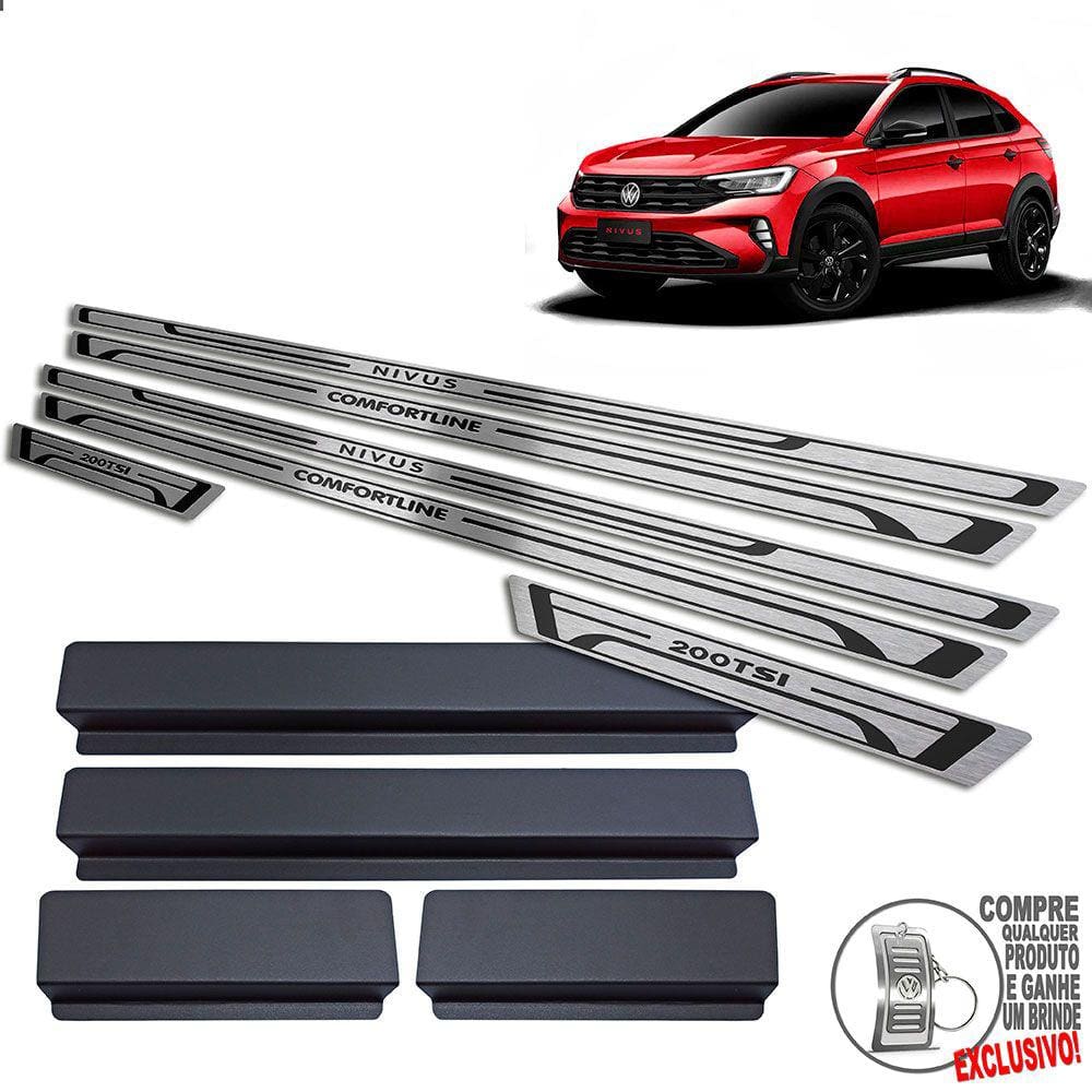 Soleira Volkswagen Nivus Comfortline Preto Baixo Relevo