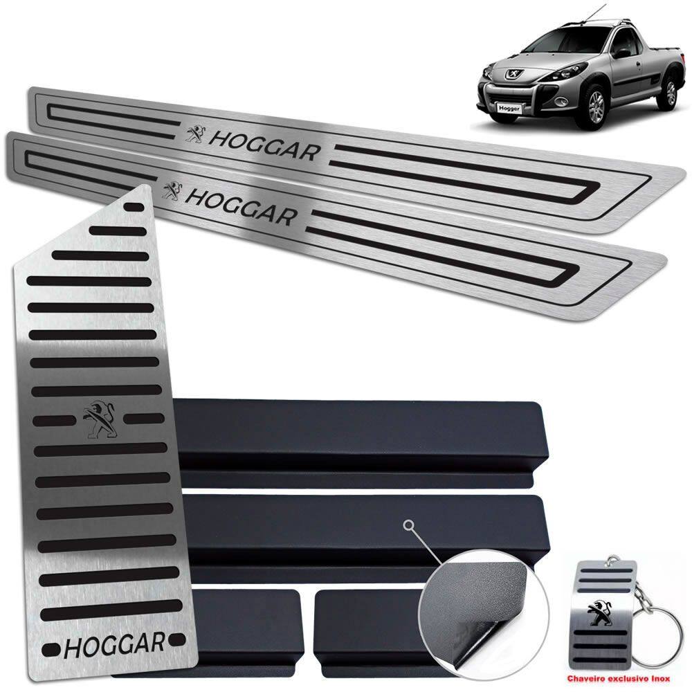 Descanso + Soleira Peugeot Hoggar Preto Baixo Relevo