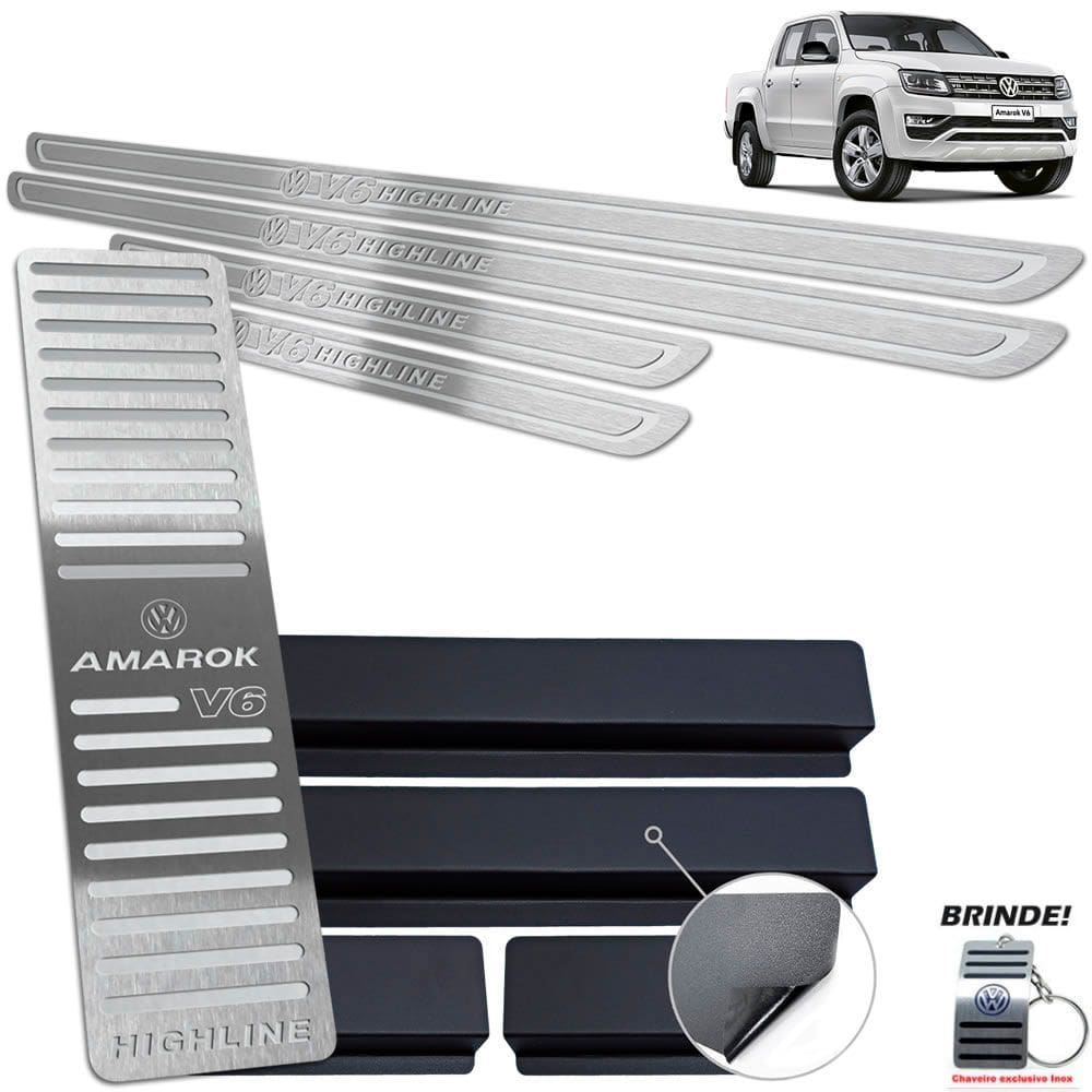 Descanso Soleira Amarok V6 Highline 18 20 Prata Baixo Relevo