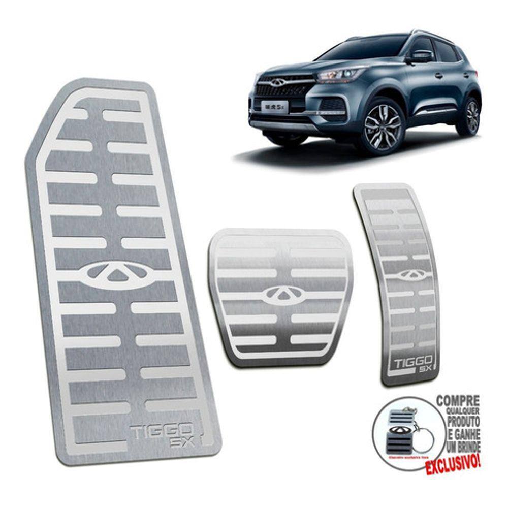 Descanso De Pé + Pedaleira Chery Tiggo 5X 2021 2022 Prata