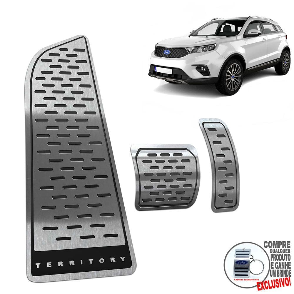 Descanso De Pé + Pedaleira Automático Preto Ford Territory