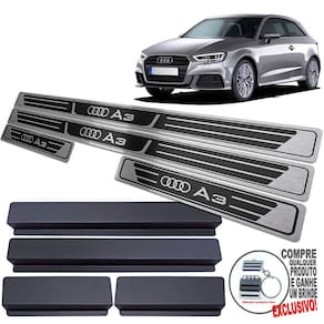Soleira De Porta Audi A3 2017 A 2021 Preto Alto Relevo