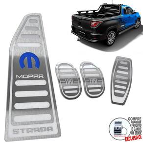 Pedaleira Manual E Descanso Fiat Strada Mopar Prata