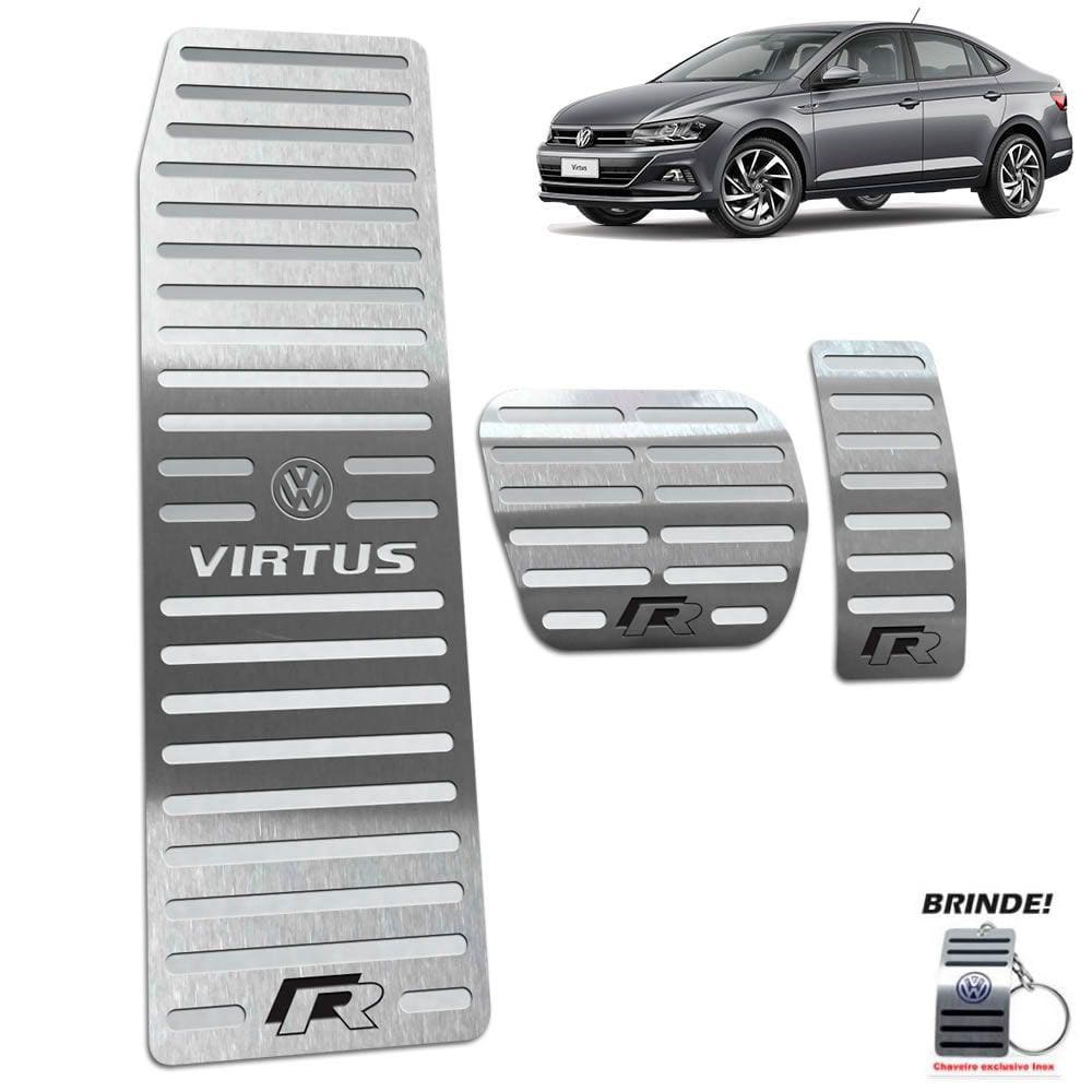 Descanso De Pé + Pedaleiras Automático Prata Virtus R-Line