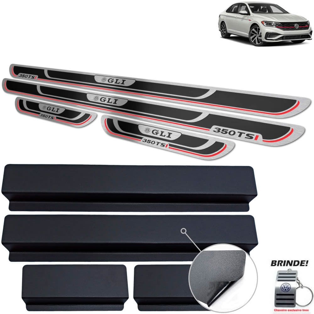 Soleiras de Portas Em Aço Inox Jetta Gli 350 Tsi Preto