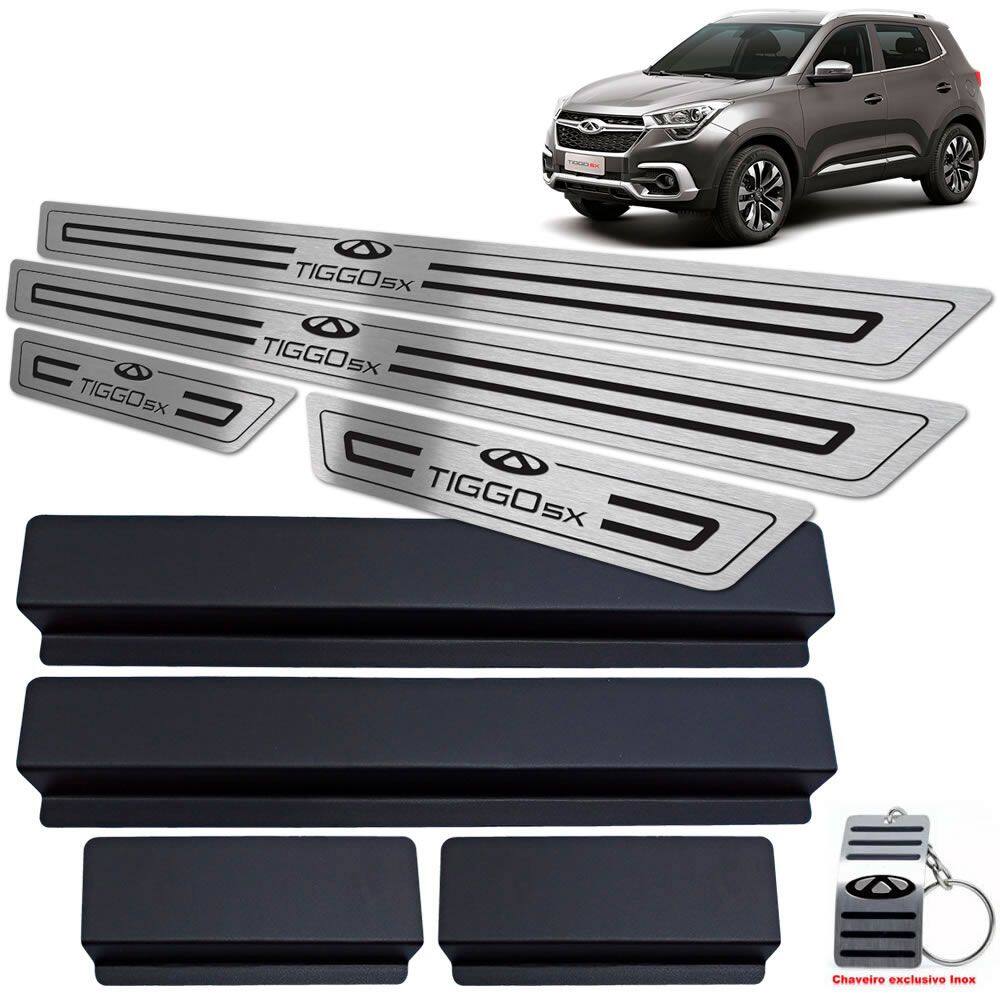Soleira de Porta Chery Tiggo 5X 2019 2020 Preto Baixo Relevo