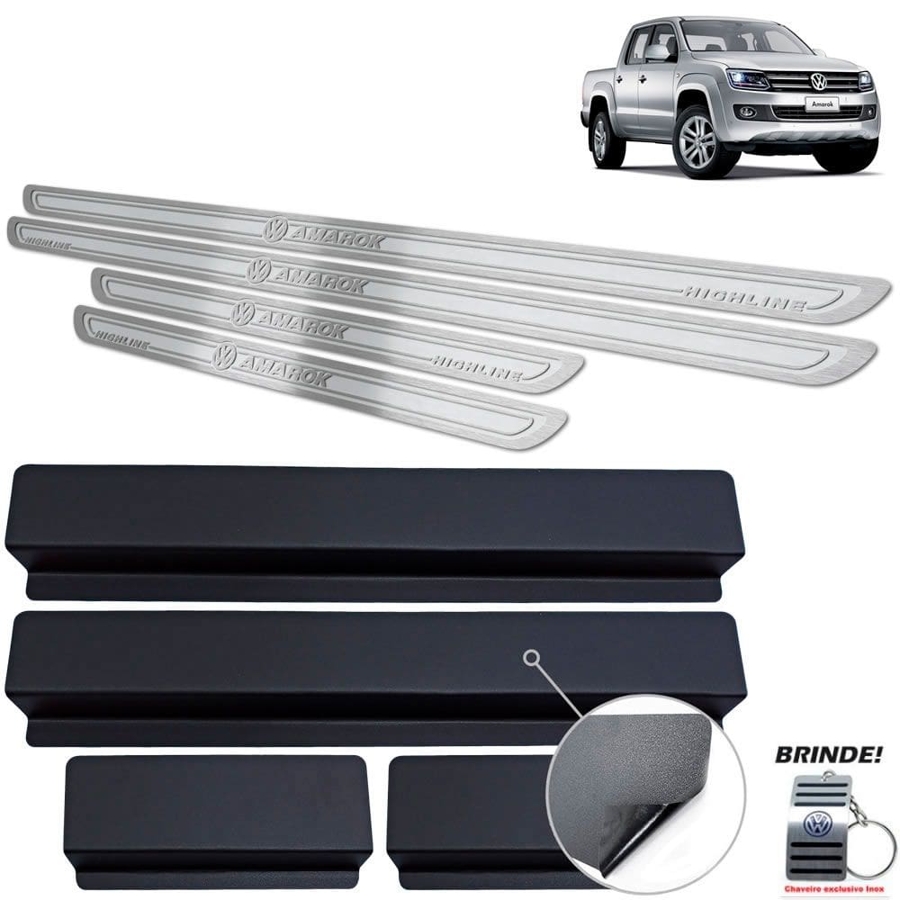 Soleira Amarok Highline 2016 A 2020 Prata Alto Relevo