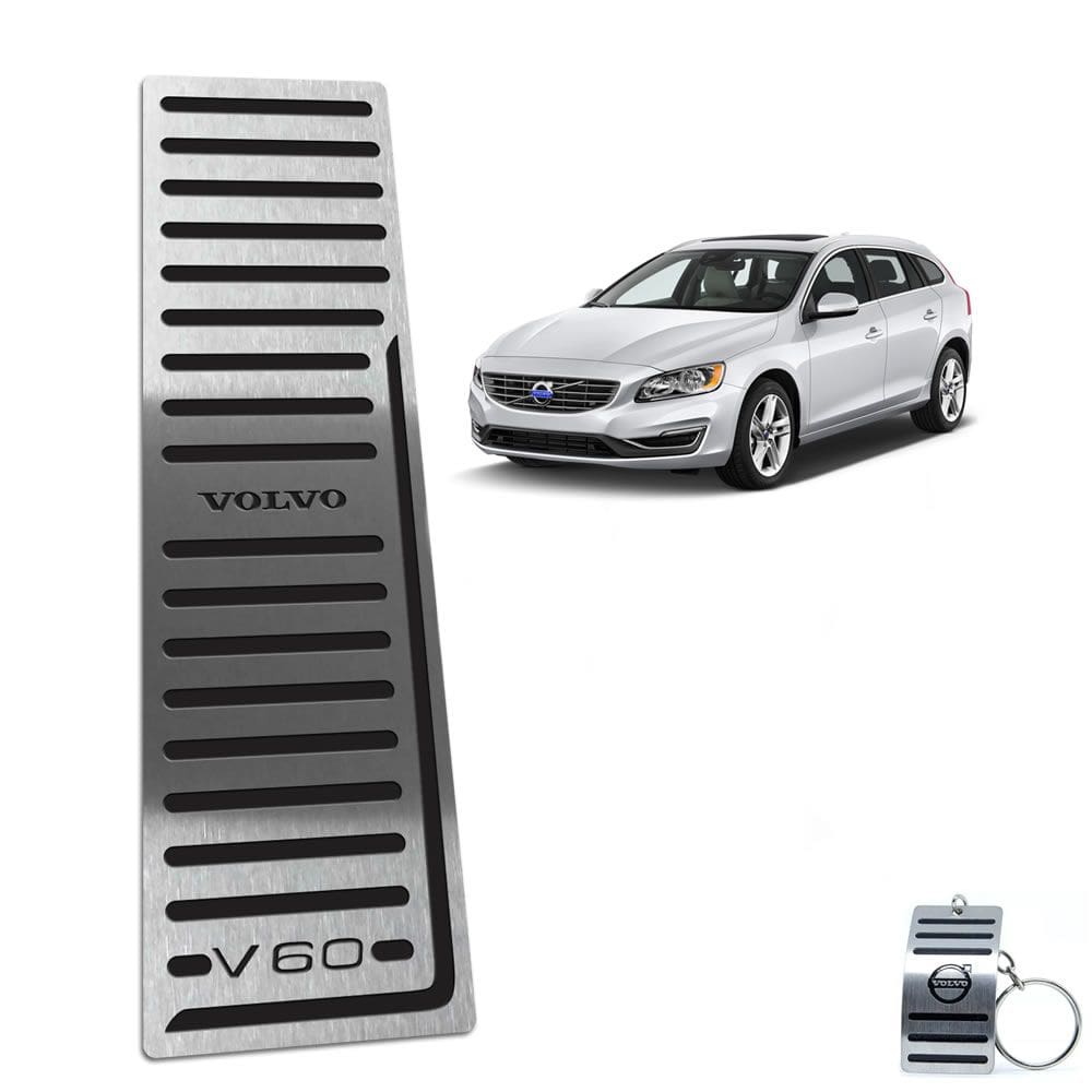 Descanso de Pé Em Aço Inox Preto Volvo V60 2012 A 2018