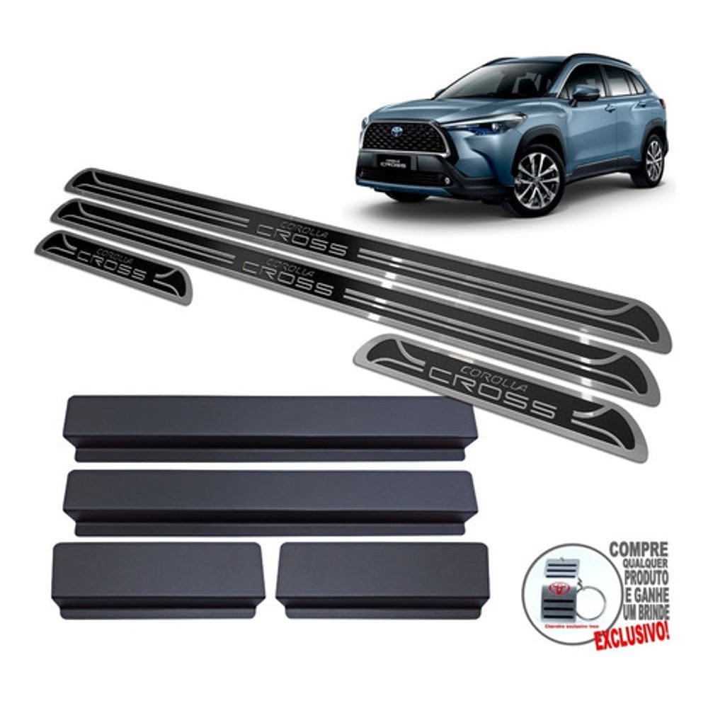 Soleiras Toyota Corolla Cross 2022 Preto Alto Relevo