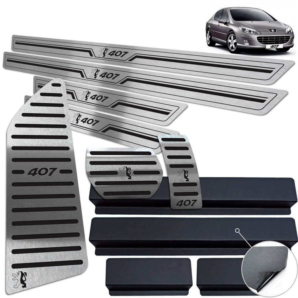 Soleira Pedaleira Descanso Peugeot 407 2005 A 2009 Preto BR