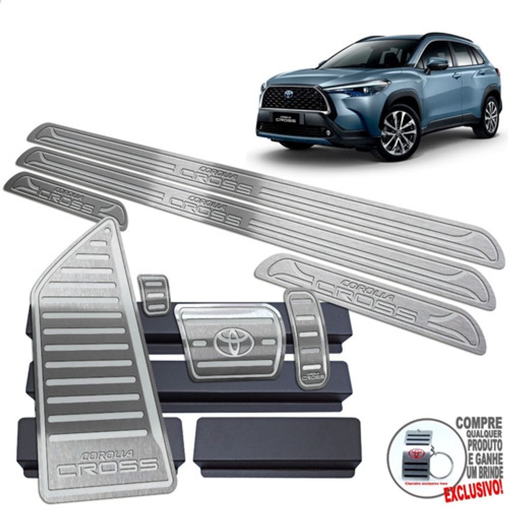 Pedaleira Soleira Descanso Prata Toyota Corolla Cross 2022