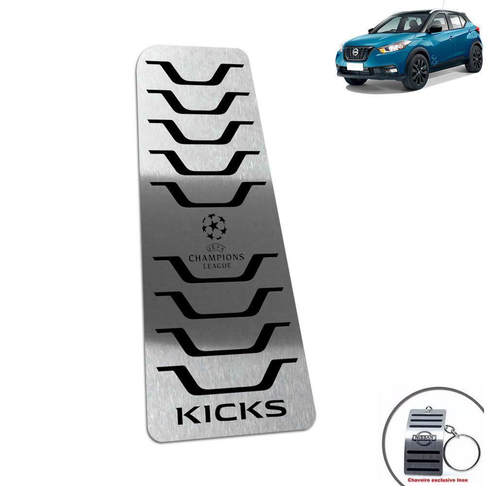 Descanso De Pé Nissan Kicks Uefa Ed Aço Inox Preto