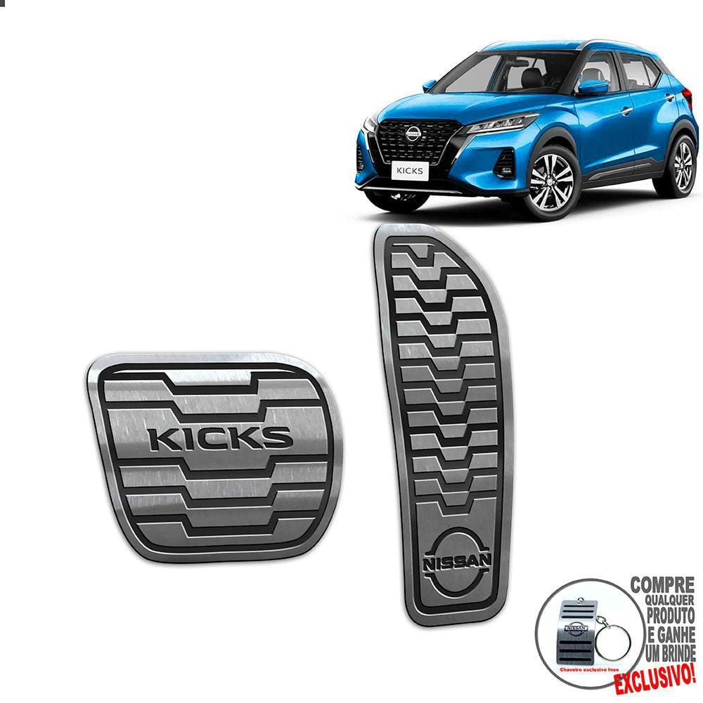 Pedaleira Automático Aço Inox Nissan Kicks 2022 / Preto