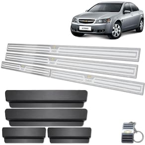 Soleira Chevrolet Omega Cd 2008 A 2011 Prata Alto Relevo
