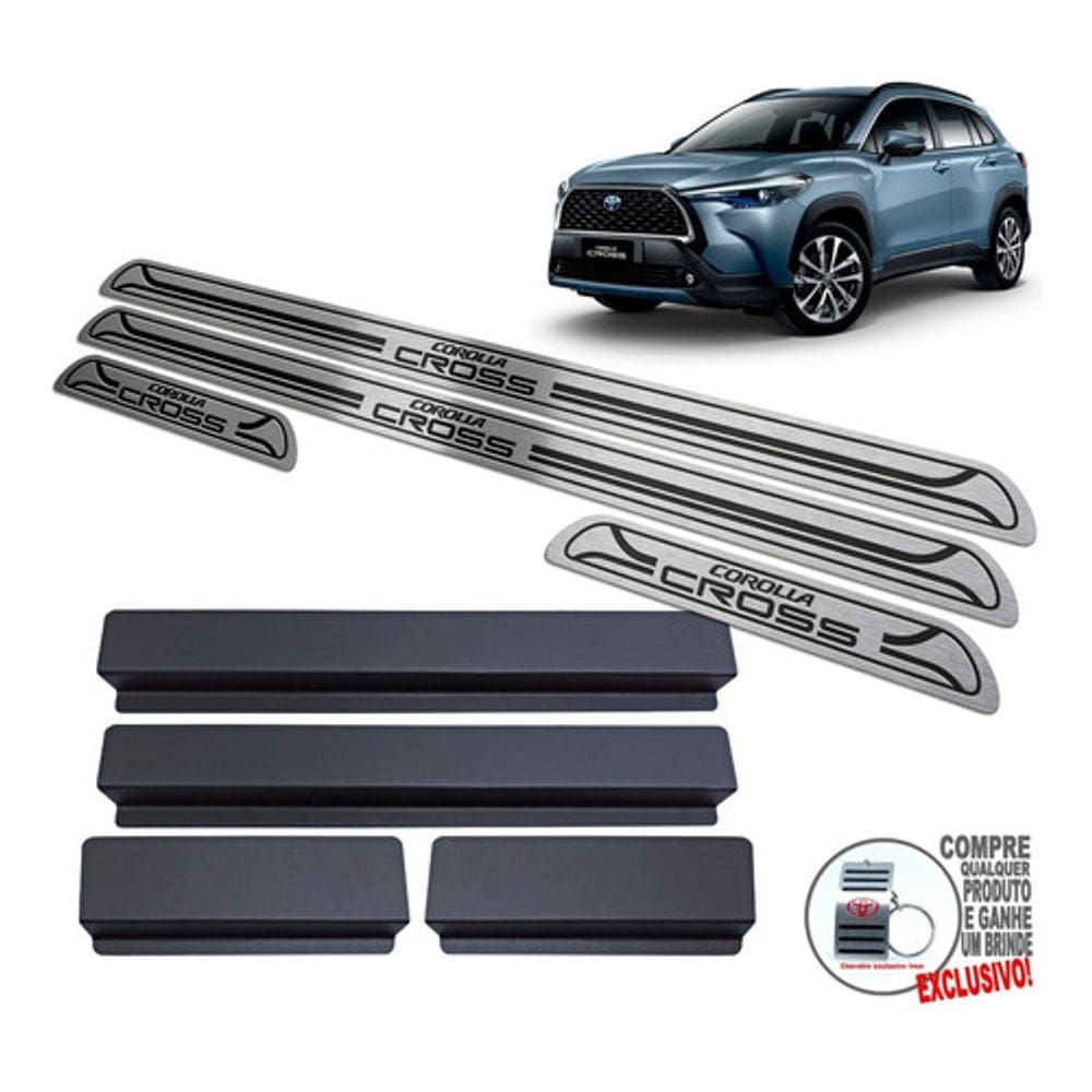 Soleiras Toyota Corolla Cross 2022 Preto Baixo Relevo