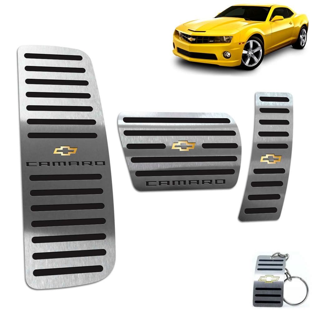 Kit Pedaleira + Descanso Chevrolet Camaro Aço Inox Preto