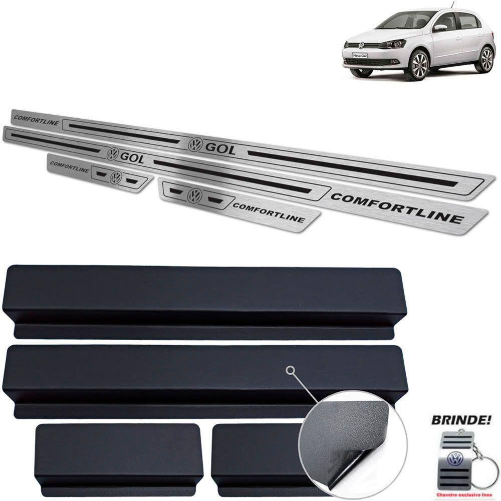 Soleira Volkswagen Gol Comfortline G6 G7 Preto Baixo Relevo