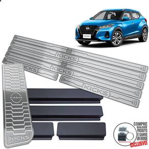 Descanso + Soleira Nissan Kicks 2022 / Prata Alto Relevo