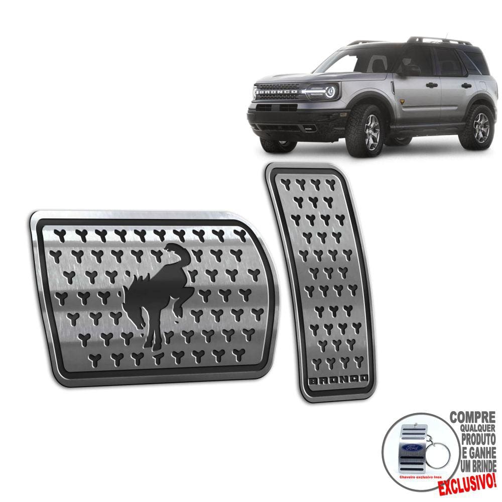Pedaleira Automático Aço Inox Ford Bronco Sport Preto