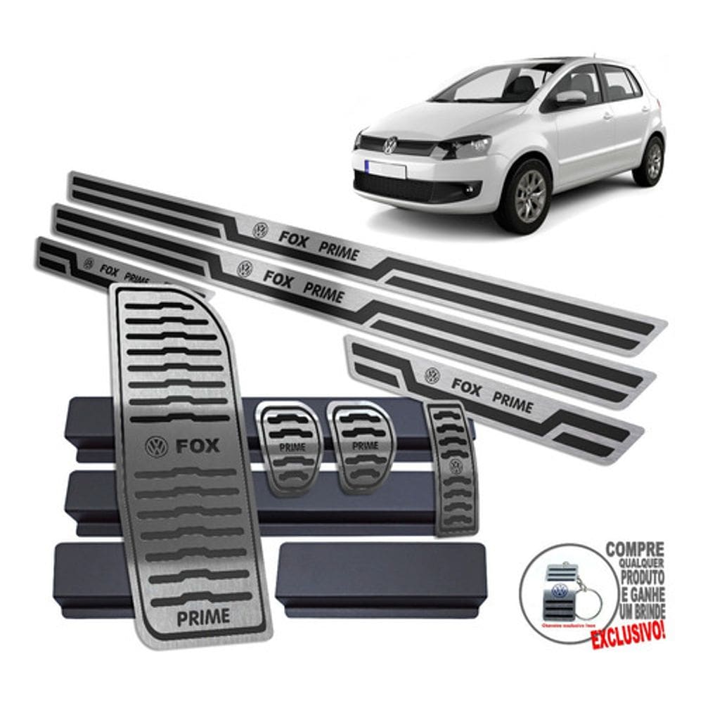 Descanso + Pedaleira + Soleira Fox Prime 2010 A 2014 Preto