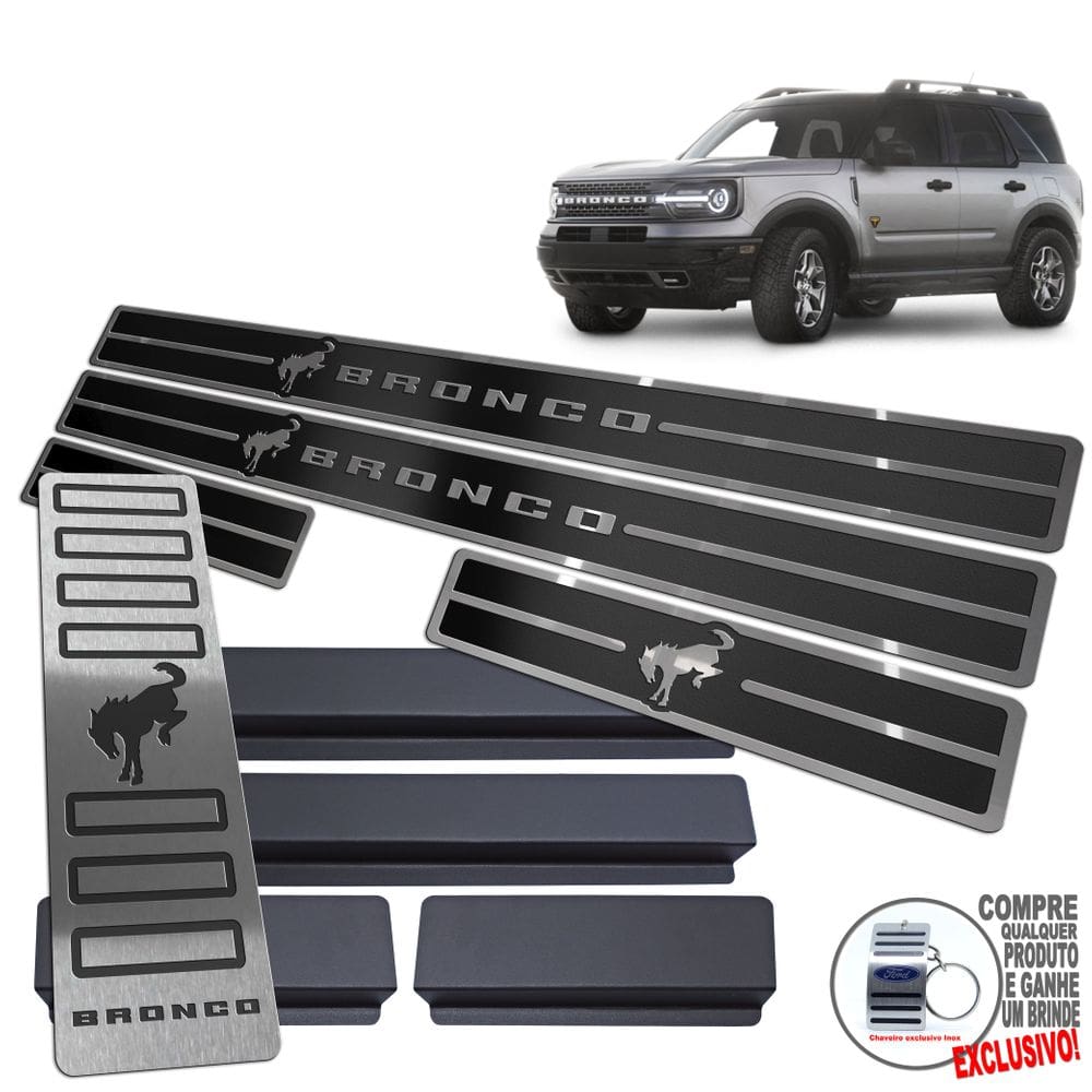 Descanso + Soleira Ford Bronco Sport Preto Alto Relevo