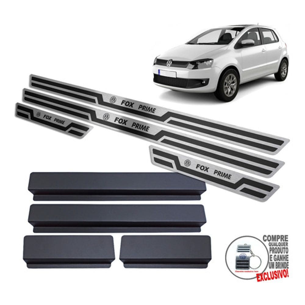 Soleira Volkswagen Fox Prime 2010 A 2014 Preto Alto Relevo