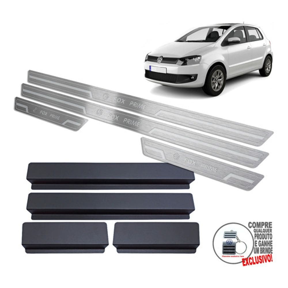 Soleira Volkswagen Fox Prime 2010 A 2014 Prata Baixo Relevo