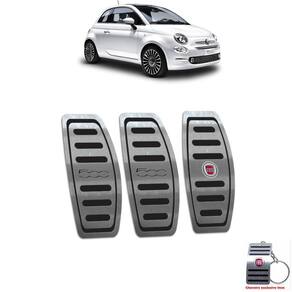 Pedaleira Manual Em Aço Inox Preto Fiat 500