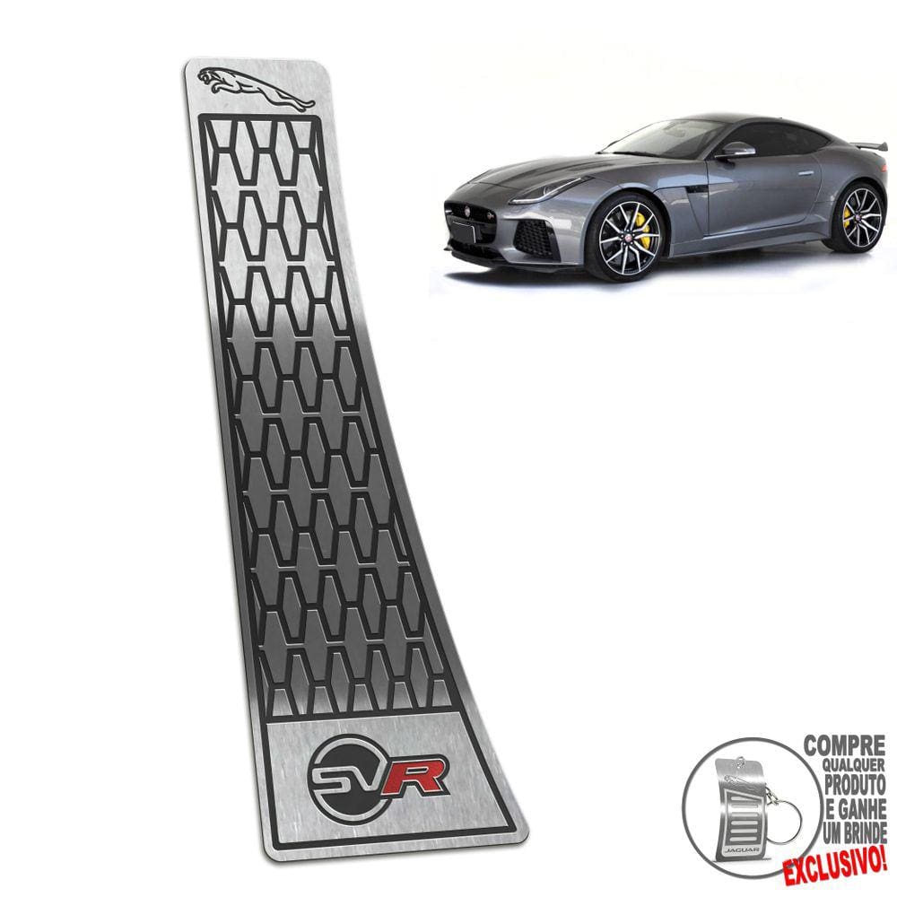 Descanso de Pé Em Aço Inox Jaguar F Type Srv 2019 2020 Preto