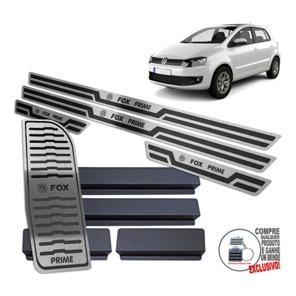 Descanso + Soleira Fox Prime 2010 A 2014 Preto Alto Relevo