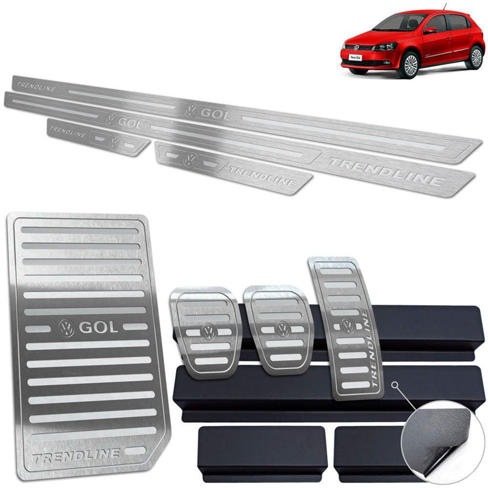 Pedaleira Soleira Descanso Prata Gol Trendline G6 G7