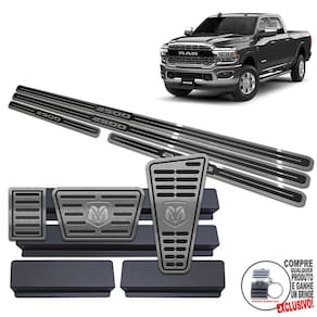 Pedaleira E Soleira Dodge Ram 2500 2021 Preto Alto Relevo