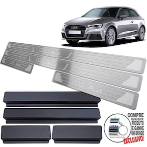 Soleira De Porta Audi A3 2017 A 2021 Prata Baixo Relevo