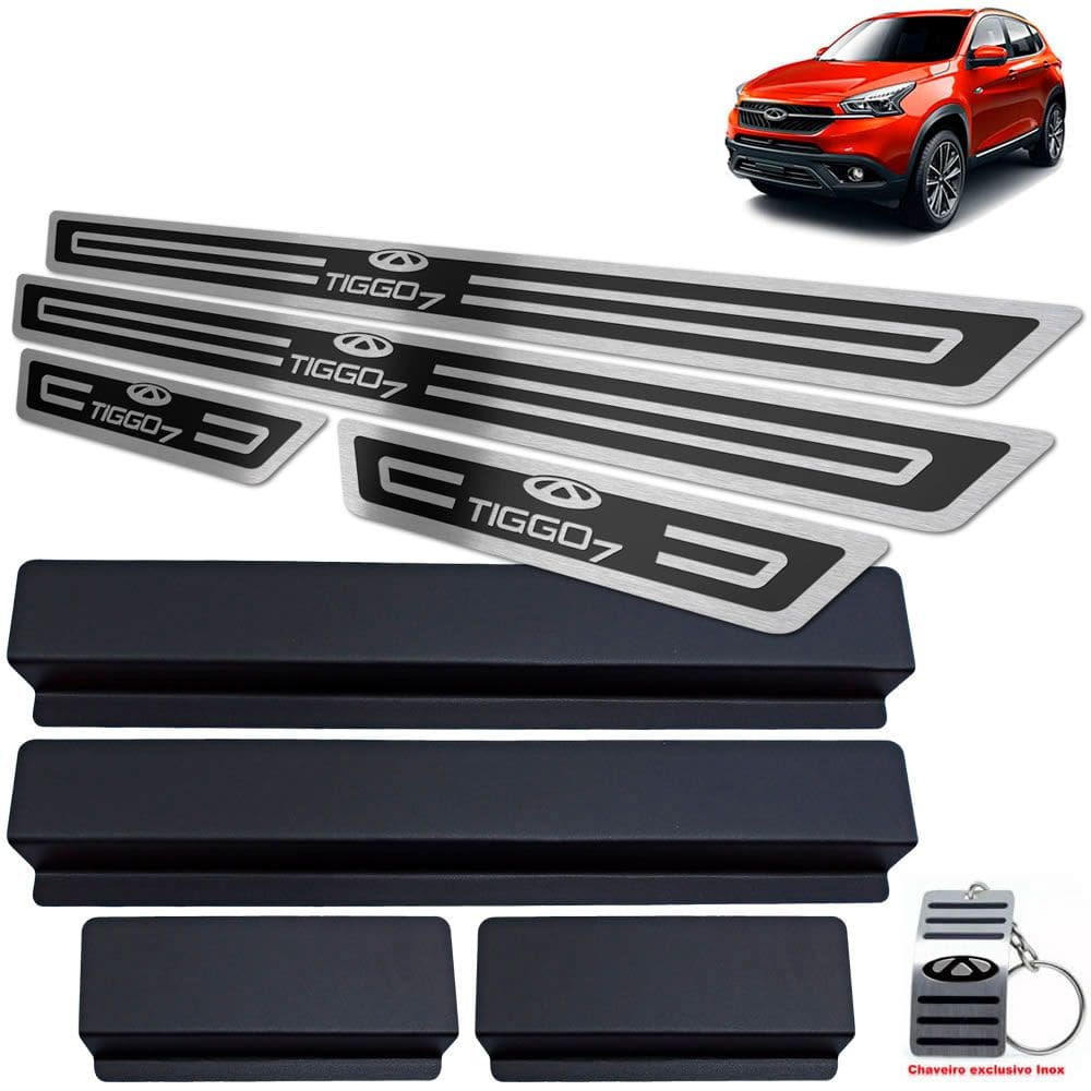 Soleira de Porta Chery Tiggo 7 2019 2022 Preto Alto Relevo