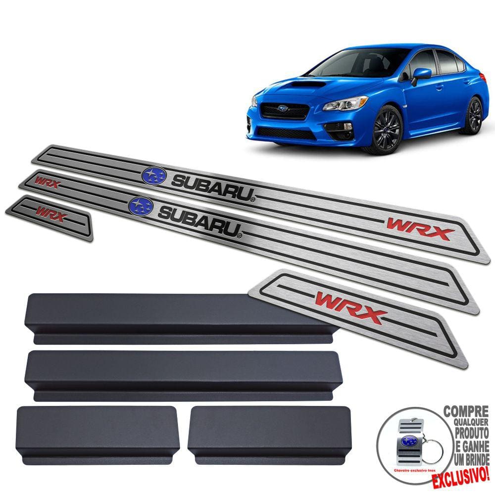Soleira Subaru Impreza Wrx 2014 A 2018 Preto Baixo Relevo