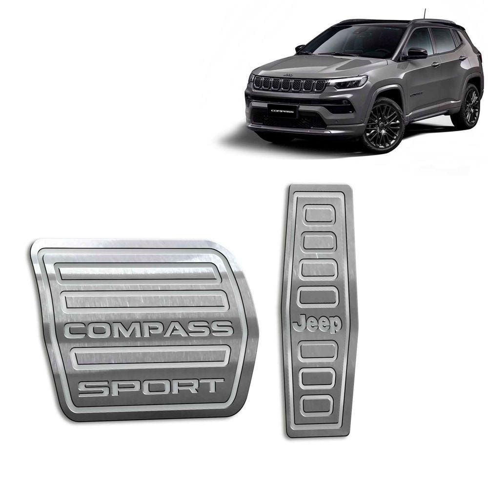 Pedaleira Automático Aço Inox Jeep Compass Sport 2022 Prata