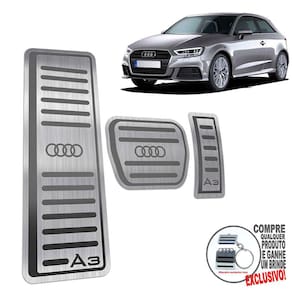 Descanso + Pedaleira Automático Audi A3 2017 A 2021 Preto