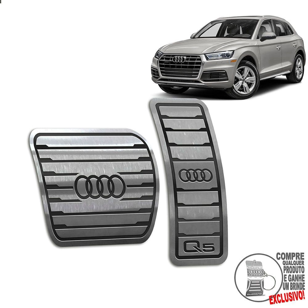 Pedaleira Automático Aço Inox Preto Audi Q5 2018 A 2021
