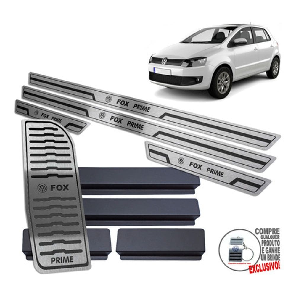 Descanso + Soleira Fox Prime 2010 A 2014 Preto Baixo Relevo