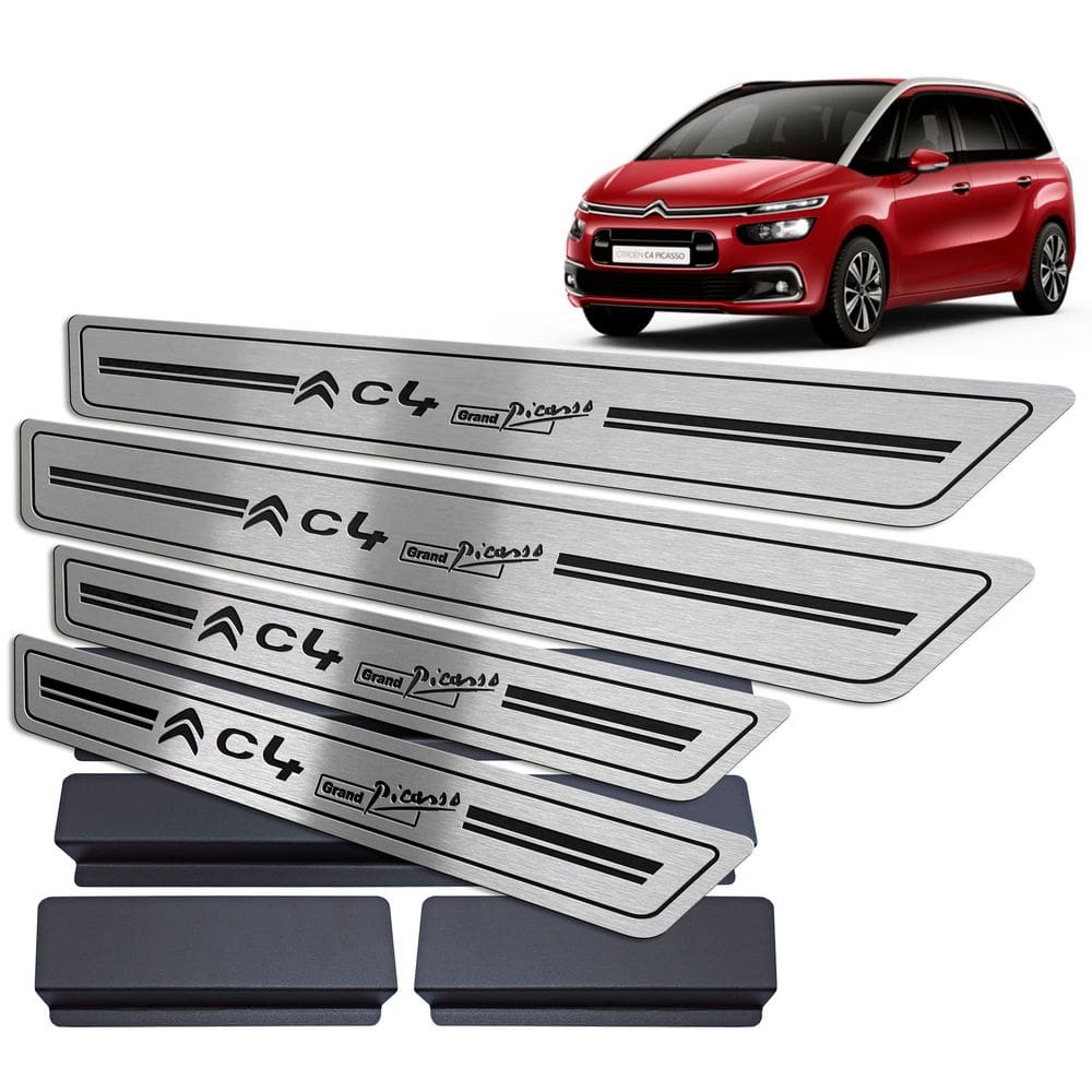 Soleira Citroen C4 Grand Picasso 2016 2019 Preto Baixo Relev