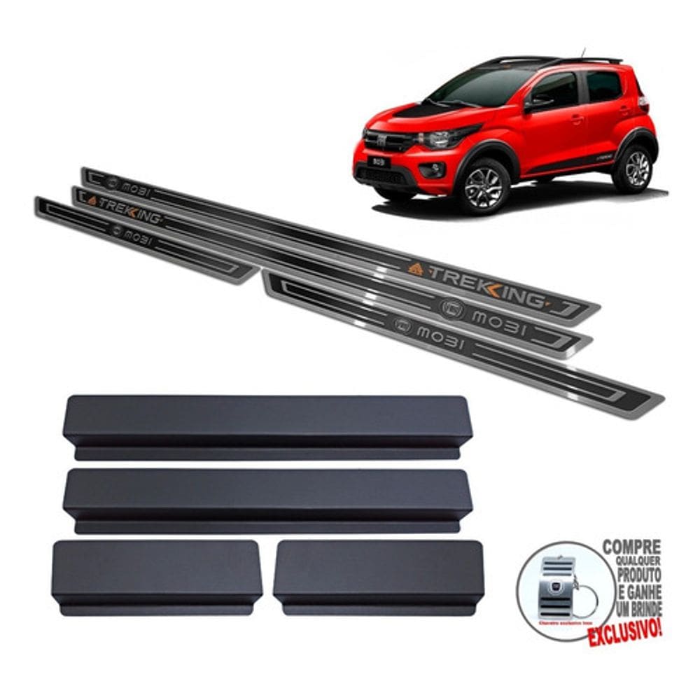 Soleira Fiat Mobi Trekking 2021 2022/ Preto Alto Relevo