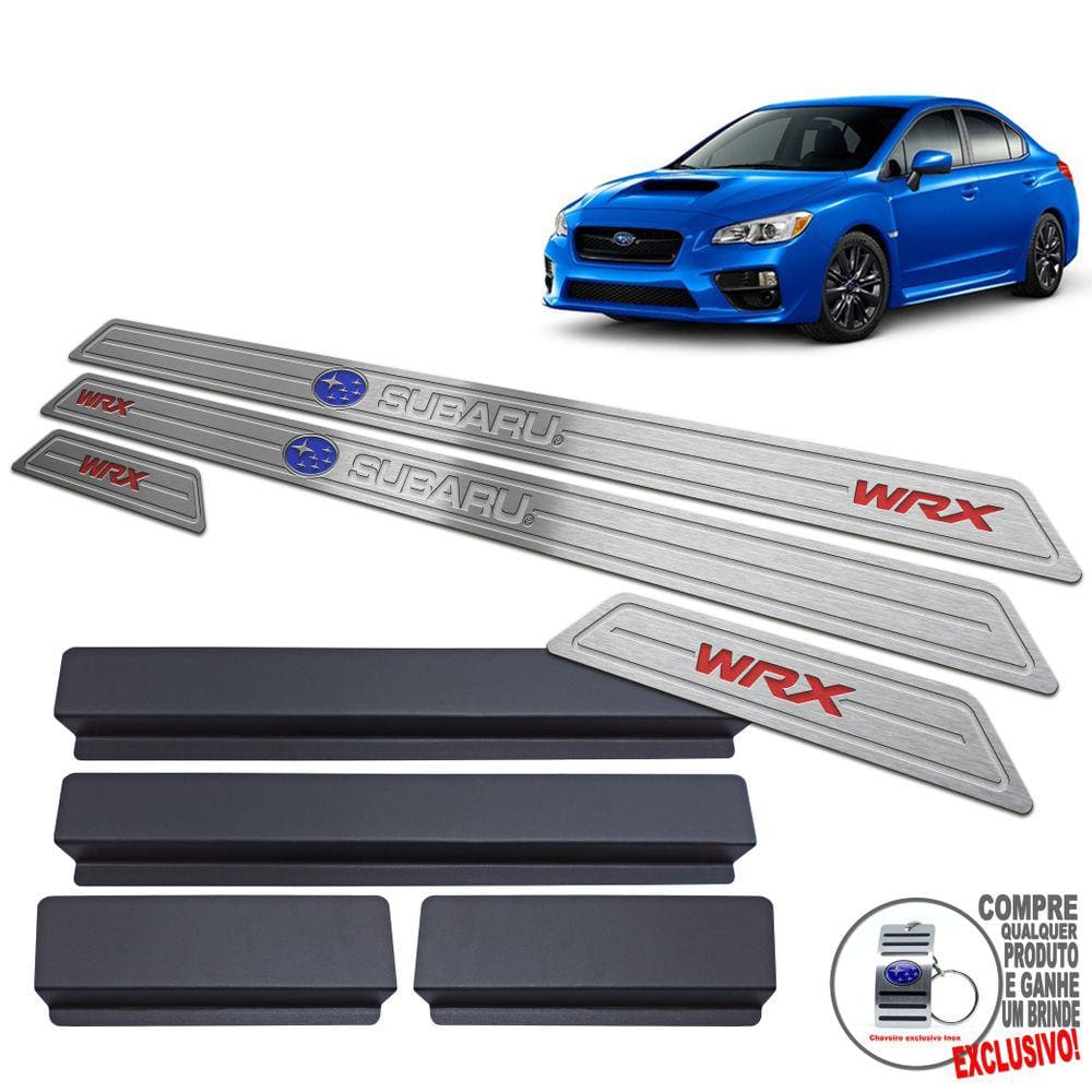 Soleira Subaru Impreza Wrx 2014 A 2018 Prata Baixo Relevo