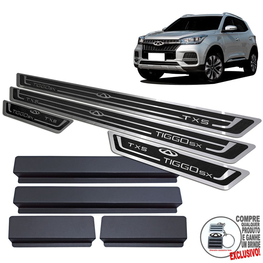 Soleira Chery Tiggo 5X TXS 2019 A 2022 Preto Alto Relevo