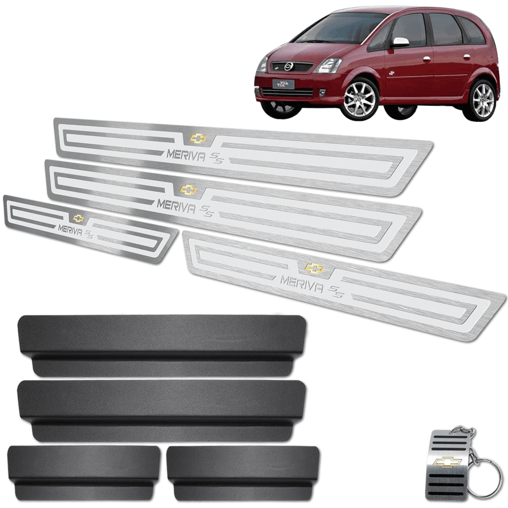 Soleira Chevrolet Meriva SS 2005 A 2010 Prata Alto Relevo