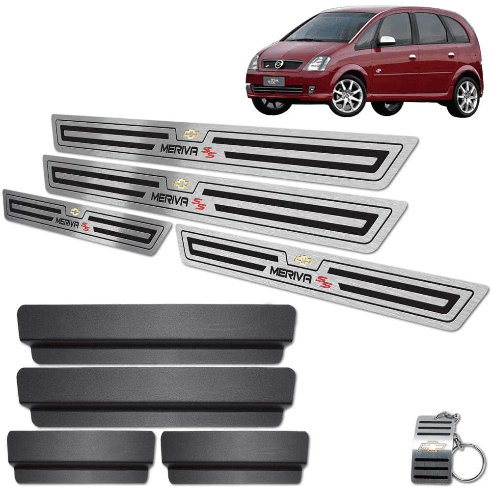 Soleira Chevrolet Meriva SS 2005 A 2010 Preto Baixo Relevo