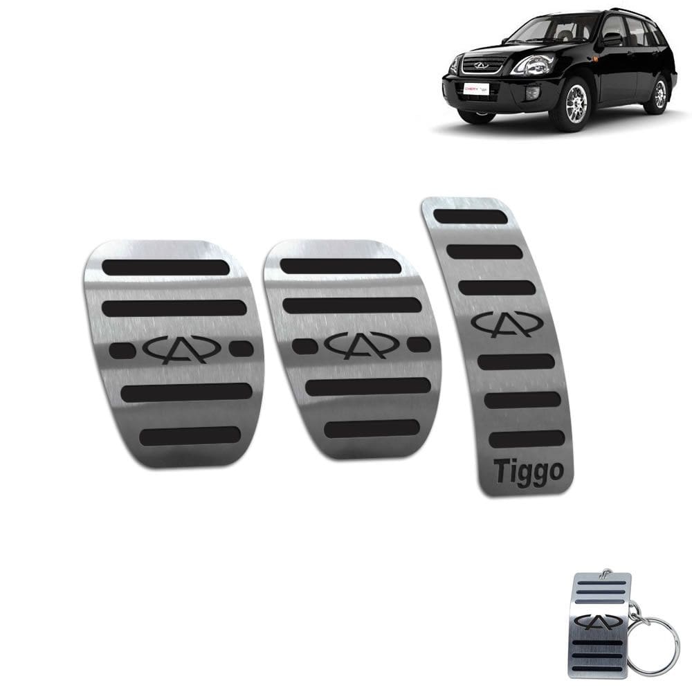 Pedaleira Chery Tiggo Manual 2010 Até 2015 Aço Inox Preto