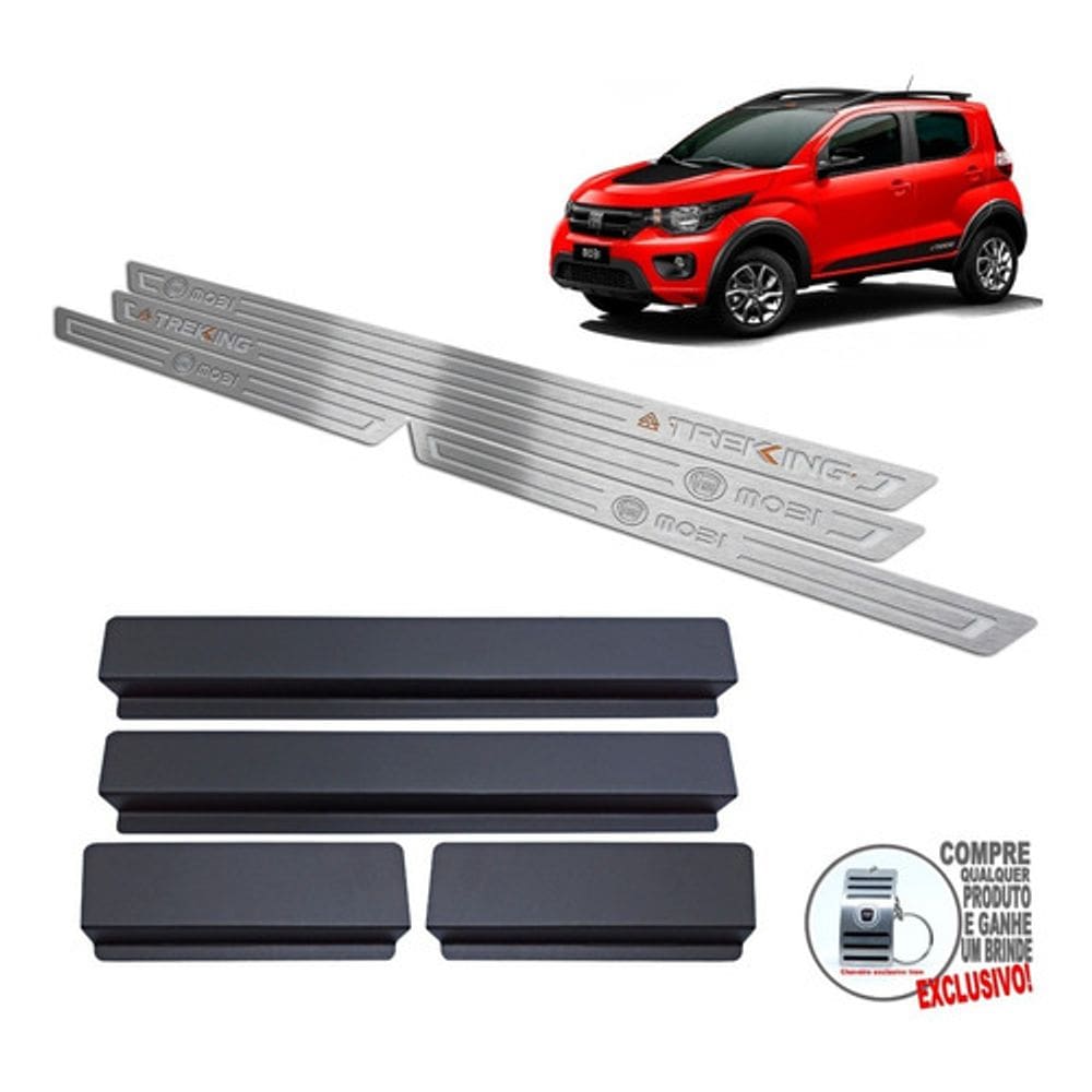Soleira Fiat Mobi Trekking 2021 2022/ Prata Baixo Relevo