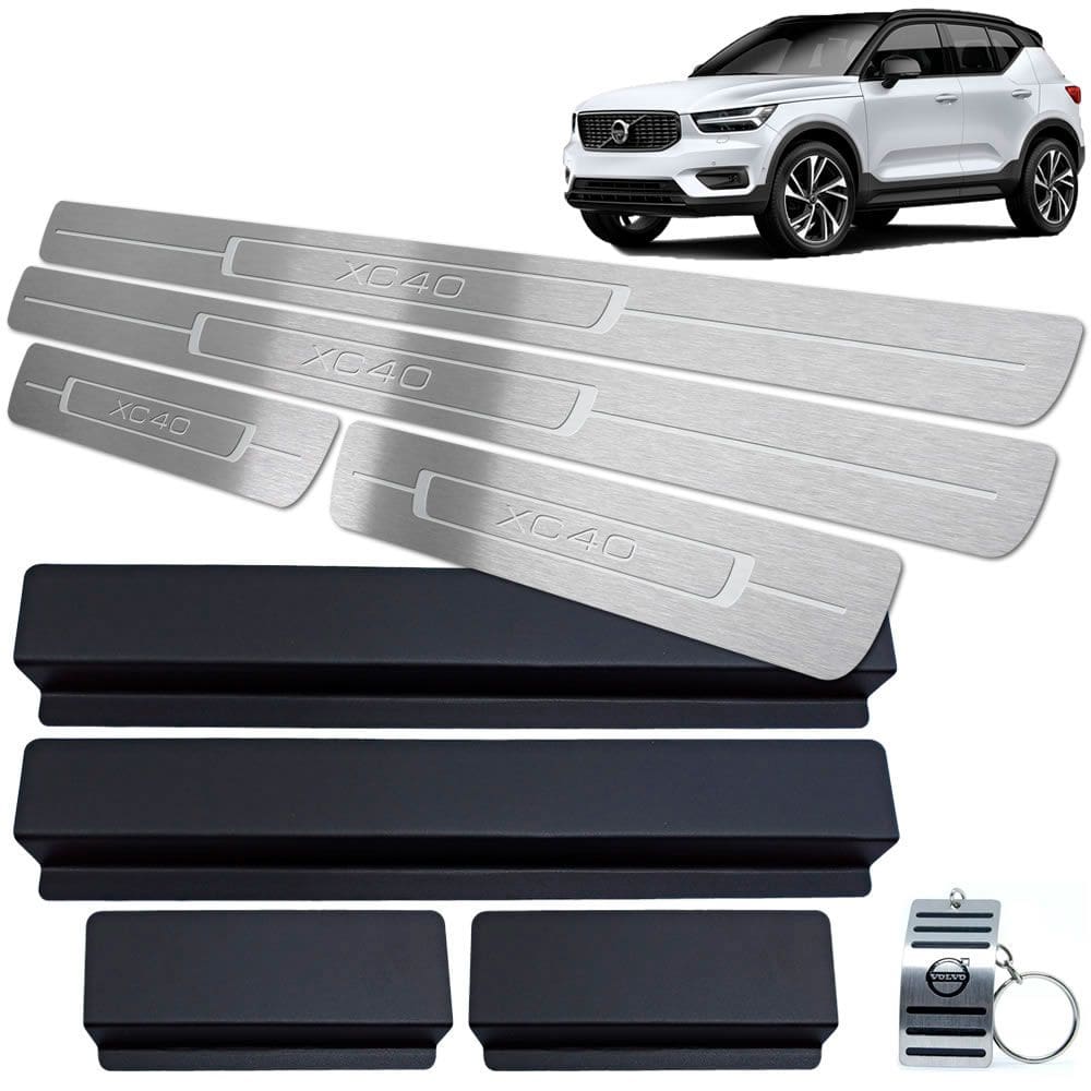 Soleiras de Portas Volvo XC40 2018 A 2020 Aço Inox Prata
