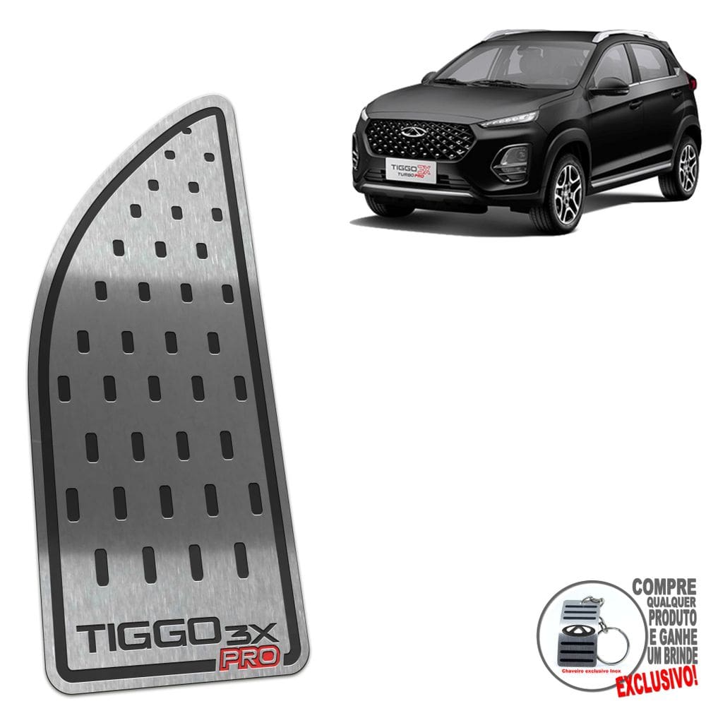 Descanso De Pé Aço Inox Chery Tiggo 3X Preto